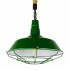 GloboStar® CRANE 01408 Vintage Industrial Κρεμαστό Φωτιστικό Οροφής Μονόφωτο 1 x E27 Πράσινο Λευκό Μεταλλικό Καμπάνα Πλέγμα με Μπεζ Σχοινί Φ36 x Υ31cm