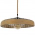 GloboStar® SAHARA 01416 Vintage Κρεμαστό Φωτιστικό Οροφής Μονόφωτο 1 x E27 Μαύρο Μεταλλικό με Μπεζ Σχοινί Φ80 x Υ25cm