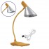 GloboStar® DRAPER 01438 Επαναφορτιζόμενο USB Φωτιστικό Γραφείου LED 6 Watt Μονόφωτο Μεταλλικό σε Απόχρωση Ξύλου με Ασημί Καπέλο Λευκό Ημέρας 4500K Dimmable