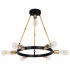 GloboStar® SAILOR 01445 Μοντέρνο Φωτιστικό Οροφής Πολύφωτο 7 x E27 Μαύρο - Χρυσό Μεταλλικό Πλέγμα Φ55 x Y55cm