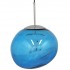 GloboStar® DIXAR BLUE 01467 Μοντέρνο Κρεμαστό Φωτιστικό Οροφής Μονόφωτο 1 x E27 Γυάλινο Μπλε Φ36 x Υ45cm