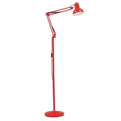 GloboStar® AUDREY 01470 Vintage Φωτιστικό Δαπέδου Μονόφωτο 1 x E27 Κόκκινο Μεταλλικό Καμπάνα D15 x H190cm