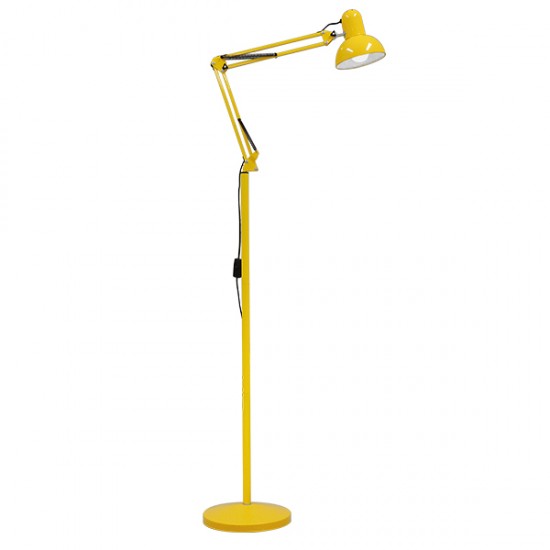 GloboStar® AUDREY 01472 Μοντέρνο Φωτιστικό Δαπέδου Μονόφωτο Μεταλλικό Κίτρινο Φ15 x Υ190cm