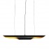 GloboStar® ESTERINA 01473 Μοντέρνο Κρεμαστό Φωτιστικό Οροφής 100cm Δίφωτο 2 x E27 Μαύρο - Χρυσό Μεταλλικό Μ100 x Π10 x Y10cm