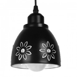 GloboStar® COOLIE 01479 Μοντέρνο Κρεμαστό Φωτιστικό Οροφής Μονόφωτο 1 x E27 Μεταλλικό Μαύρο Λευκό Καμπάνα Φ13 x Υ14cm