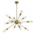 GloboStar® MILANO 01485 Μοντέρνο Industrial Φωτιστικό Οροφής Πολύφωτο 12 x E27 Χρυσό Μεταλλικό Πλέγμα Φ80 x Y78cm