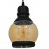 GloboStar® OLIVER 01505 Vintage Κρεμαστό Φωτιστικό Οροφής Μονόφωτο 1 x E27 Μαύρο Γυάλινο Μελί Διάφανο Φ16 x Υ25cm