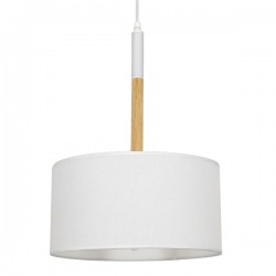 GloboStar® BRONX 01518 Μοντέρνο Κρεμαστό Φωτιστικό Οροφής Μονόφωτο 1 x E27 Μεταλλικό με Λευκό Καπέλο Φ35 x Y50cm