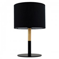 GloboStar® BRONX 01519 Μοντέρνο Επιτραπέζιο Φωτιστικό Πορτατίφ Μονόφωτο 1 x E27 Μαύρο Μεταλλικό με Καπέλο Φ25xY40cm