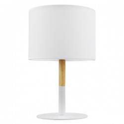 GloboStar® BRONX 01520 Μοντέρνο Επιτραπέζιο Φωτιστικό Πορτατίφ Μονόφωτο 1 x E27 Λευκό Μεταλλικό με Καπέλο Φ25xY40cm