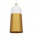 GloboStar® PALAZZO 01524 Μοντέρνο Κρεμαστό Φωτιστικό Οροφής Μονόφωτο 1 x E27 Λευκό - Χρυσό Μεταλλικό Καμπάνα Φ14 x Υ34cm