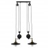 GloboStar® CARILO 01550 Vintage Industrial Κρεμαστό Φωτιστικό Οροφής Δίφωτο 2 x E27 Μαύρο Μεταλλικό με Ρυθμιζόμενη Ανάρτηση Μ72 x Π26 x Υ120cm