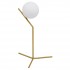GloboStar® ELFIS GOLD 01551 Μοντέρνο Επιτραπέζιο Φωτιστικό Πορτατίφ Μονόφωτο 1 x E27 Χρυσό Μεταλλικό με Λευκό Γυαλί Μπάλα Φ15 x Υ53cm
