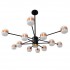 GloboStar® ORNATE 01553 Μοντέρνο Φωτιστικό Οροφής LED 104 Watt Πολύφωτο Μαύρο με Μπρονζέ και Χρυσές Λεπτομέρειες Μεταλλικό Λευκό Ημέρας 4500k Πλέγμα Φ63 x Y36-45cm
