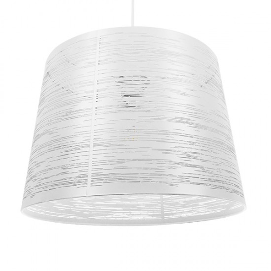 GloboStar® ACCADEMIA 01557 Μοντέρνο Industrial Κρεμαστό Φωτιστικό Οροφής Μονόφωτο 1 x E27 Μεταλλικό Λευκό Καμπάνα Φ35 x Υ25cm