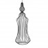 GloboStar® LILY 01559 Vintage Industrial Κρεμαστό Φωτιστικό Οροφής Μονόφωτο Μαύρο Μεταλλικό Πλέγμα και Υφασμάτινο Εσωτερικό Καπέλο Φ18 x Υ65cm