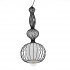 GloboStar® LILY 01560 Vintage Industrial Κρεμαστό Φωτιστικό Οροφής Μονόφωτο Μαύρο Μεταλλικό Πλέγμα και Υφασμάτινο Εσωτερικό Καπέλο Φ25 x Υ67cm