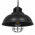 GloboStar® HARROW 01571 Vintage Industrial Κρεμαστό Φωτιστικό Οροφής Μονόφωτο 1 x E27 Μαύρο Μεταλλικό Πλέγμα Φ33 x Υ32cm