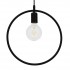 GloboStar® OMICRON 01578 Μοντέρνο Κρεμαστό Φωτιστικό Οροφής Μονόφωτο 1 x E27 Μαύρο Μεταλλικό Φ33 x Π4 x Υ33cm