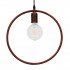 GloboStar® OMICRON 01579 Μοντέρνο Κρεμαστό Φωτιστικό Οροφής Μονόφωτο 1 x E27 Καφέ Σκουριά Μεταλλικό Φ33 x Π4 x Υ33cm
