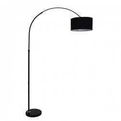 GloboStar® IMPERIAL 01587 Μοντέρνο Φωτιστικό Δαπέδου Μονόφωτο 1 x E27 Μαύρο Μεταλλικό Καμπάνα με Μαύρο Ύφασμα D34 x H172cm