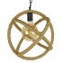 GloboStar® BALANCE 01596 Vintage Κρεμαστό Φωτιστικό Οροφής Μονόφωτο 1 x E27 Μπεζ Μεταλλικό με Σχοινί Φ35 x Υ36cm