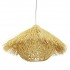 GloboStar® CHEOPE 01599 Vintage Κρεμαστό Φωτιστικό Οροφής Μονόφωτο 1 x E27 Μπεζ Ξύλινο Ψάθινο Rattan Φ45 x Υ35cm