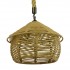 GloboStar® SPIRIT 01607 Vintage Κρεμαστό Φωτιστικό Οροφής Μονόφωτο 1 x E27 Πλέγμα με Μπεζ Σχοινί Φ35 x Υ30cm