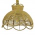 GloboStar® VENIER 01610 Vintage Κρεμαστό Φωτιστικό Οροφής Μονόφωτο 1 x E27 Πλέγμα με Μπεζ Σχοινί Φ35 x Υ26cm