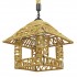 GloboStar® SPIKY 01613 Vintage Κρεμαστό Φωτιστικό Οροφής Μονόφωτο 1 x E27 Πλέγμα με Μπεζ Σχοινί Φ43 x Υ28cm