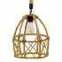 GloboStar® TELAN 01615 Vintage Κρεμαστό Φωτιστικό Οροφής Μονόφωτο 1 x E27 Πλέγμα με Μπεζ Σχοινί Φ30 x Υ38cm