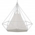 GloboStar® KAIRI 01619 Μοντέρνο Industrial Κρεμαστό Φωτιστικό Οροφής Μονόφωτο 1 x E27 Λευκό με Ύφασμα Μεταλλικό Πλέγμα Φ38 x Υ39cm
