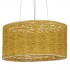 GloboStar® INCASS 01630 Vintage Κρεμαστό Φωτιστικό Οροφής Τρίφωτο 3 x E27 Καφέ Ξύλινο Rattan Φ40 x Υ22cm