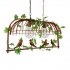 GloboStar® NEST 01645 Vintage Industrial Κρεμαστό Φωτιστικό Οροφής Δίφωτο 2 x E27 Καφέ Σκουριά Μεταλλικό Πλέγμα Μ73.6 x Π37.5 x Y38.5cm