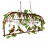 GloboStar® NEST 01648 Vintage Industrial Κρεμαστό Φωτιστικό Οροφής Τρίφωτο 3 x E27 Καφέ Σκουριά Μεταλλικό Πλέγμα Μ85.5 x Π37.5 x Y38cm