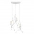 GloboStar® LITTLE MAN 01654 SET Μοντέρνο Κρεμαστό Φωτιστικό Οροφής Τρίφωτο 3 x E27 Λευκό Μεταλλικό Φ45 x Υ40cm