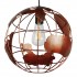 GloboStar® EARTH 01662 Vintage Industrial Κρεμαστό Φωτιστικό Οροφής Μονόφωτο 1 x E27 AC220-240V IP20 - Φ30 x Υ30cm - Καφέ Σκουριά Μεταλλικό Πλέγμα - 5 Χρόνια Εγγύηση