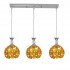 GloboStar® BOUQUET 01671 Μοντέρνο Κρεμαστό Φωτιστικό Οροφής Τρίφωτο 3 x E27 Χρυσό Μεταλλικό με Κρύσταλλα Μ64 x Π18 x Υ24cm