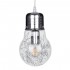 GloboStar® LAMP 01676 Μοντέρνο Κρεμαστό Φωτιστικό Οροφής Μονόφωτο 1 x E27 Ασημί Νίκελ Μεταλλικό Διάφανο Γυαλί Φ15 x Υ27cm