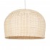 GloboStar® BERMUDA 01709 Μοντέρνο Κρεμαστό Φωτιστικό Οροφής Μονόφωτο 1 x E27 Μπεζ Μπαμπού Καμπάνα Φ50 x Υ34cm
