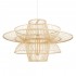 GloboStar® BALI 01758 Vintage Κρεμαστό Φωτιστικό Οροφής Μονόφωτο 1 x E27 Μπεζ Ξύλινο Μπαμπού Πλέγμα Φ100 x Y60cm