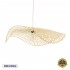 GloboStar® MELEMELE 01842 Boho Κρεμαστό Φωτιστικό Οροφής Μονόφωτο 1 x E27 AC220-240V IP20 - Φ100 x Υ12cm - Μπεζ Ξύλινο Μπαμπού Πλέγμα - 5 Χρόνια Εγγύηση