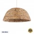 GloboStar® MANGATA 01847 Boho Κρεμαστό Φωτιστικό Οροφής Μονόφωτο 1 x E27 AC220-240V IP20 - Φ60 x Υ28cm - Καφέ Water Hyacinth - Υδρουάκινθος Πλέγμα Καμπάνα - 5 Χρόνια Εγγύηση