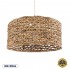GloboStar® MANGATA 01849 Boho Κρεμαστό Φωτιστικό Οροφής Μονόφωτο 1 x E27 AC220-240V IP20 - Φ60 x Υ28cm - Καφέ Water Hyacinth - Υδρουάκινθος Πλέγμα Καμπάνα - 5 Χρόνια Εγγύηση