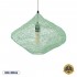 GloboStar® KENTUCKY 01864 Vintage Κρεμαστό Φωτιστικό Οροφής Μονόφωτο 1 x E27 AC220-240V IP20 - Φ40 x Υ30cm - Τιρκουάζ Μεταλλικό Πλέγμα - 5 Χρόνια Εγγύηση