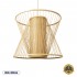 GloboStar® HIBISCUS 01925 Boho Κρεμαστό Φωτιστικό Οροφής Μονόφωτο 1 x E27 AC220-240V IP20 - Φ60 x Υ50cm - Μπεζ Ξύλινο Πλέγμα - 5 Years Warranty