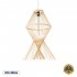 GloboStar® YOSHI 01928 Boho Κρεμαστό Φωτιστικό Οροφής Μονόφωτο 1 x E27 AC220-240V IP20 - Φ35 x Υ60cm - Μπεζ Ξύλινο Πλέγμα - 5 Χρόνια Εγγύηση