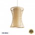 GloboStar® HIBISCUS 01932 Boho Κρεμαστό Φωτιστικό Οροφής Μονόφωτο 1 x E27 AC220-240V IP20 - Φ30 x Υ40cm - Μπεζ Ξύλινο Πλέγμα - 5 Years Warranty