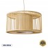 GloboStar® HIBISCUS 01935 Boho Κρεμαστό Φωτιστικό Οροφής Μονόφωτο 1 x E27 AC220-240V IP20 - Φ40 x Υ20cm - Μπεζ Ξύλινο Πλέγμα - 5 Years Warranty