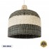 GloboStar® BARBADOS 01945 Boho Κρεμαστό Φωτιστικό Οροφής Μονόφωτο 1 x E27 AC220-240V IP20 - Φ60 x Υ60cm - Μπεζ με Χακί Ξύλινο Μπαμπού Πλέγμα Καμπάνα - 5 Χρόνια Εγγύηση